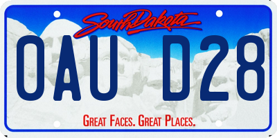 SD license plate 0AUD28