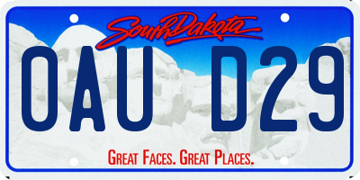 SD license plate 0AUD29