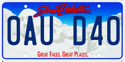 SD license plate 0AUD40