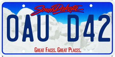 SD license plate 0AUD42