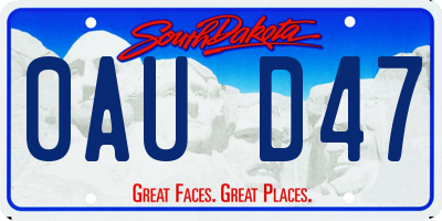 SD license plate 0AUD47