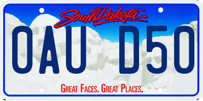 SD license plate 0AUD50