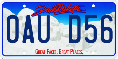 SD license plate 0AUD56