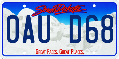 SD license plate 0AUD68