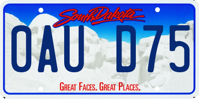 SD license plate 0AUD75
