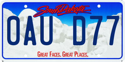 SD license plate 0AUD77