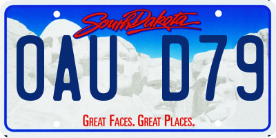 SD license plate 0AUD79