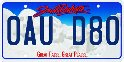 SD license plate 0AUD80