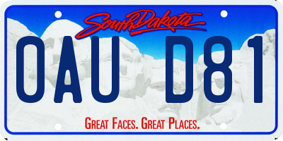 SD license plate 0AUD81