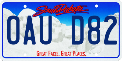 SD license plate 0AUD82