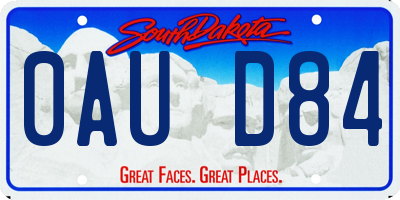 SD license plate 0AUD84