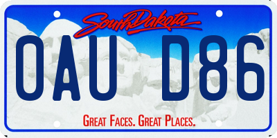 SD license plate 0AUD86