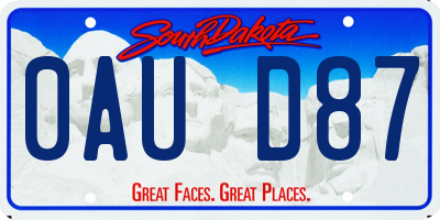 SD license plate 0AUD87