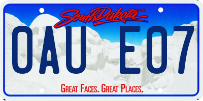 SD license plate 0AUE07