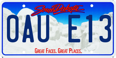 SD license plate 0AUE13