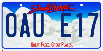 SD license plate 0AUE17