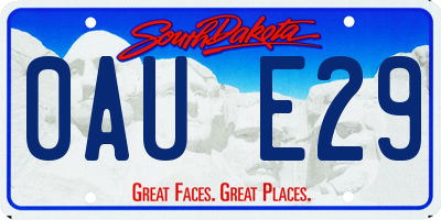 SD license plate 0AUE29