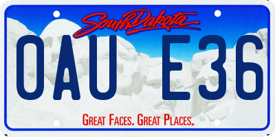 SD license plate 0AUE36