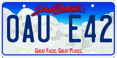SD license plate 0AUE42