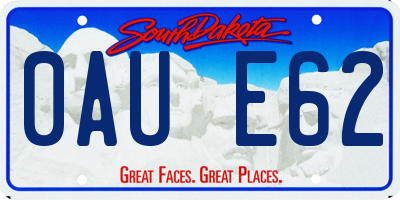SD license plate 0AUE62