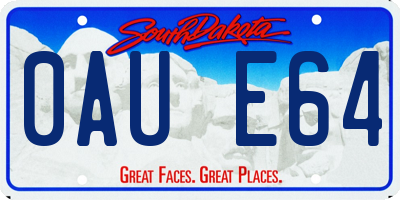 SD license plate 0AUE64