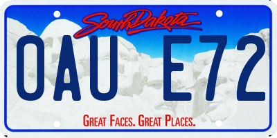 SD license plate 0AUE72