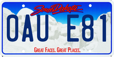 SD license plate 0AUE81