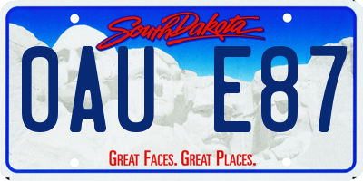 SD license plate 0AUE87