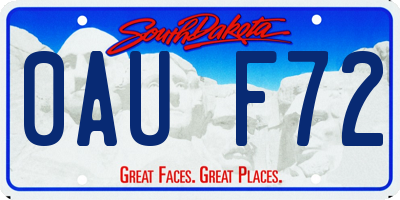 SD license plate 0AUF72