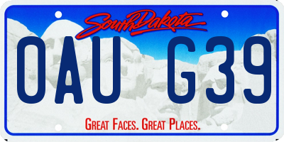 SD license plate 0AUG39