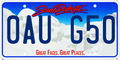 SD license plate 0AUG50