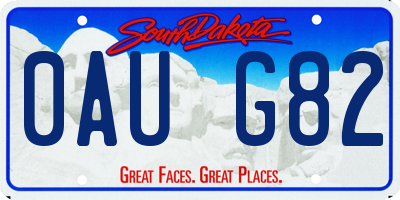 SD license plate 0AUG82