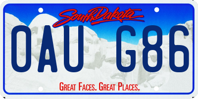 SD license plate 0AUG86