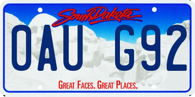SD license plate 0AUG92