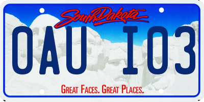 SD license plate 0AUI03