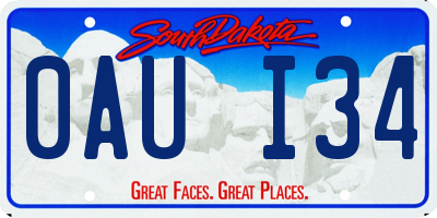 SD license plate 0AUI34