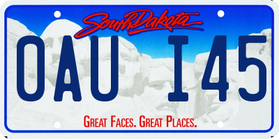SD license plate 0AUI45