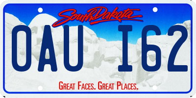SD license plate 0AUI62