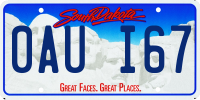 SD license plate 0AUI67