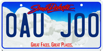 SD license plate 0AUJ00
