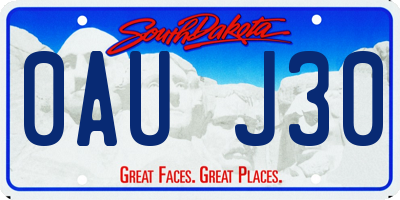 SD license plate 0AUJ30