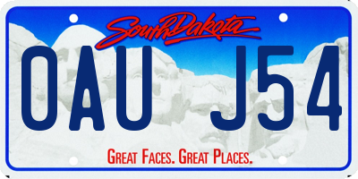 SD license plate 0AUJ54