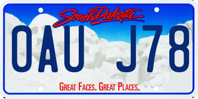 SD license plate 0AUJ78