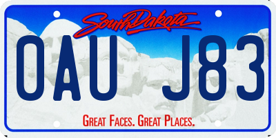 SD license plate 0AUJ83