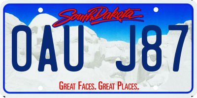 SD license plate 0AUJ87