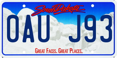 SD license plate 0AUJ93