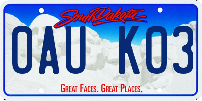 SD license plate 0AUK03