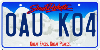 SD license plate 0AUK04