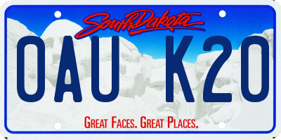 SD license plate 0AUK20