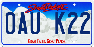 SD license plate 0AUK22